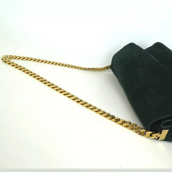 AUTHENTIC CELINE  GOURMET CHAIN SHOULDER BAG SUEDE - Picture 6 of 12